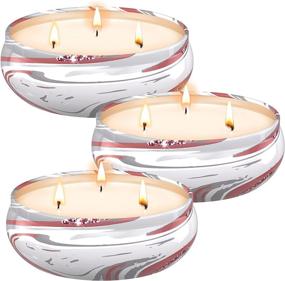 img 4 attached to 🕯️ Citronella Candles - 13.5oz Scented Candles Gift Set for Outdoor and Indoor Use, Long-Lasting Soy Wax Candles, 75 Hours Burning Time Each, Ideal for Patio, Garden, Yard, Home, Kitchen, and Bedroom, Pack of 3