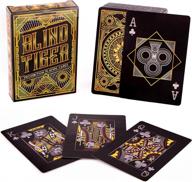brybelly blind tiger prohibition & speakeasy themed black & gold custom deck of playing cards: plastic-coated, standard index, poker size - a classic touch for card game enthusiasts logo