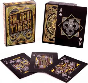 img 4 attached to Brybelly Blind Tiger Prohibition & Speakeasy Themed Black & Gold Custom Deck of Playing Cards: Plastic-Coated, Standard Index, Poker Size - A Classic Touch for Card Game Enthusiasts