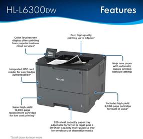 img 3 attached to HL-L6300DW Brother Monochrome Laser Printer: Wireless Networking, Mobile & 🖨️ Cloud Printing, Duplex & Large Paper Capacity, Amazon Dash Replenishment Ready