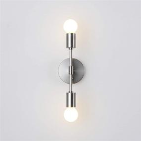 img 3 attached to 💡 BRIGHTTIA 2-Light Wall Sconce - Contemporary Minimalist Vanity and Hallway Lighting - Mid Century Industrial Exposed Bulb Wall Lamp - Flush Mount Fixture - Brushed Nickel (BW0023-2N)