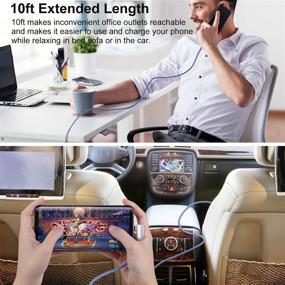 img 1 attached to 🔌 Pofesun 5 шт. 10ft USB C кабель - Быстрая зарядка для Samsung Galaxy, LG, Moto - Прямой угол 90°, Разные цвета