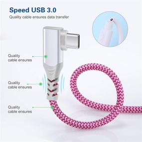 img 2 attached to 🔌 Pofesun 5 шт. 10ft USB C кабель - Быстрая зарядка для Samsung Galaxy, LG, Moto - Прямой угол 90°, Разные цвета