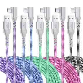 img 4 attached to 🔌 Pofesun 5 шт. 10ft USB C кабель - Быстрая зарядка для Samsung Galaxy, LG, Moto - Прямой угол 90°, Разные цвета