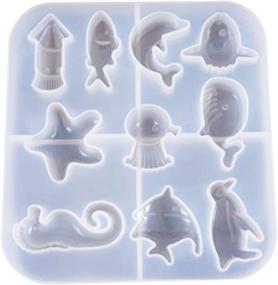 img 3 attached to Ocean-Themed Silicone Soap Mould for Marine Organism Resin Casting - 🌊 10 Shapes, UV Epoxy Resin & Polymer Clay, Baking & Jewelry Crafts