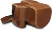 megagear ever ready leather camera case compatible with leica v-lux 5 logo