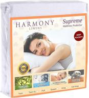 🛏️ harmony linens twin waterproof mattress protector - deep pocket, premium quality logo