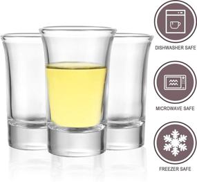 img 2 attached to 40 Pack of 1.4 Ounce Heavy Base Shot Glass Set for Whisky, Liqueur, Spirits, Tequila - Double-sided Cordial Glasses, Mini Glass Cups