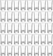 40 pack of 1.4 ounce heavy base shot glass set for whisky, liqueur, spirits, tequila - double-sided cordial glasses, mini glass cups logo