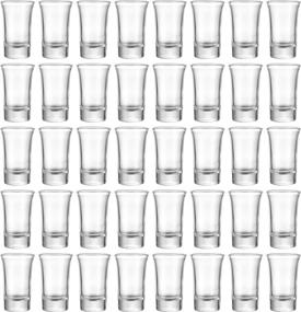 img 4 attached to 40 Pack of 1.4 Ounce Heavy Base Shot Glass Set for Whisky, Liqueur, Spirits, Tequila - Double-sided Cordial Glasses, Mini Glass Cups