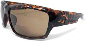 img 3 attached to Bifocal Wrap Around Reading Sunglasses Tortoise