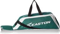 2021 easton e100t youth bat & equipment tote bag for baseball softball, with 2 bat compartment, main gear compartment, fence hook, shoulder and 2-handle straps logo