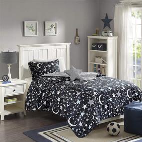 img 4 attached to Kids Starry Night Coverlet Charcoal