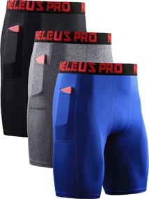 img 4 attached to 🩳 Neleus Men's 3 Pack Compression Shorts with Pocket: Efficient Fitness Gears for Men