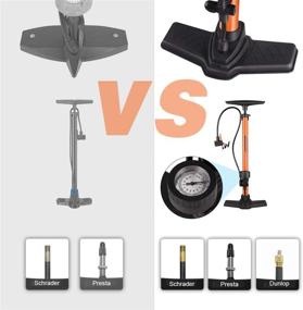 img 1 attached to 🚴 Hopopro High Pressure Bike Floor Pump with Gauge - 160 PSI Hand/Foot Activated Pump for Presta, Schrader & Dunlop Valves