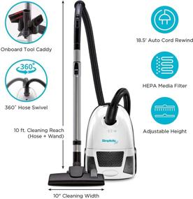 img 2 attached to 🧹 Compact Canister Vacuum Cleaner, Simplicity Jill: Perfect for Hardwood Floors, Rugs; Dual Certified HEPA Filtration, Bagged