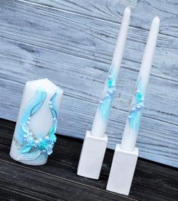 img 4 attached to 🕯️ Magik Life Unity Wedding Candle Set - Elegant Wedding Accessories for Reception and Ceremony - Decorative Teal Pillars