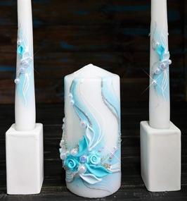img 1 attached to 🕯️ Magik Life Unity Wedding Candle Set - Elegant Wedding Accessories for Reception and Ceremony - Decorative Teal Pillars