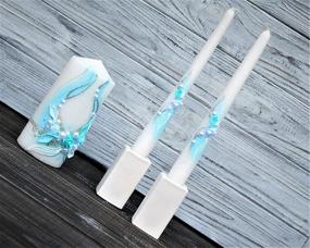 img 3 attached to 🕯️ Magik Life Unity Wedding Candle Set - Elegant Wedding Accessories for Reception and Ceremony - Decorative Teal Pillars