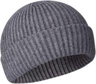 🧣 winter fashion essential: choshion warm wool cuffed short knit fisherman beanie for men and women logo