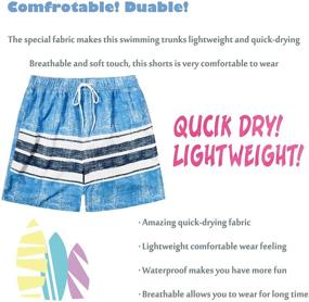 img 2 attached to SNOW DREAMS Boys Quick Dry Swim Trunks with Pocket - Lightweight Bathing Suits and Swim Shorts