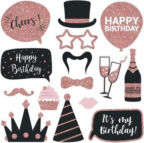 img 1 attached to 🌸 Rose Gold and Pink Birthday Photo Booth Props Box Set - 30 Piece Fully Assembled Selfie Party Supplies and Decorations Kit with Real Glitter, Perfect for Women's Cute Bday Celebrations - No DIY Required!
