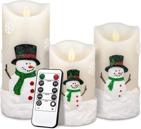 img 4 attached to Christmas Snowman Flameless Candles