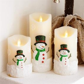 img 2 attached to Christmas Snowman Flameless Candles