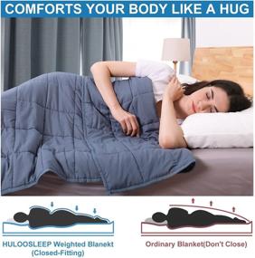 img 1 attached to 🛌 Huloo Sleep Adults Weighted Blanket Queen 20lbs, Cooling Heavy Blanket with Premium Glass Beads (60x80, Gray), 100% Breathable Material Weighted Throw Blanket for Optimal Relaxation and Sleep