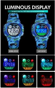 img 2 attached to 👦 Tephea Kids Watch: Military Colorful LED Display Waterproof Sports Watch for Boys - Alarm Stopwatch Included!