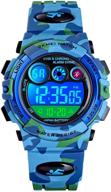 👦 tephea kids watch: military colorful led display waterproof sports watch for boys - alarm stopwatch included! logo
