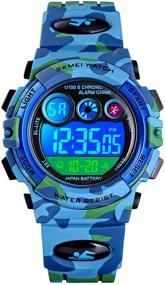 img 4 attached to 👦 Tephea Kids Watch: Military Colorful LED Display Waterproof Sports Watch for Boys - Alarm Stopwatch Included!