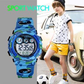 img 3 attached to 👦 Tephea Kids Watch: Military Colorful LED Display Waterproof Sports Watch for Boys - Alarm Stopwatch Included!