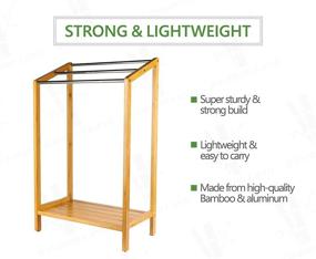 img 1 attached to 🌿 BAMBOO LAND Bathroom Towel Racks – Free Standing, Poolside & Outdoor Wood Towel Rack, Gym & Kitchen Hand Towel Stand