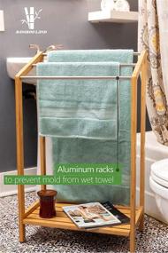 img 2 attached to 🌿 BAMBOO LAND Bathroom Towel Racks – Free Standing, Poolside & Outdoor Wood Towel Rack, Gym & Kitchen Hand Towel Stand