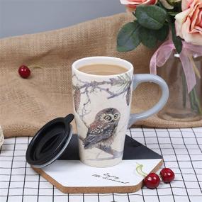 img 2 attached to 🦉 Charming Minigift: Ceramic Travel Coffee Mug with 16Oz Capacity – Playful Owl Design