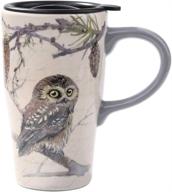 🦉 charming minigift: ceramic travel coffee mug with 16oz capacity – playful owl design logo