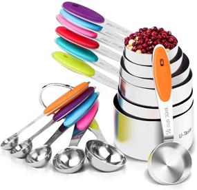 img 4 attached to 🥄 U-Taste 12 Piece Stainless Steel Measuring Cups and Spoons Set: 7 Cups & 5 Spoons in 18/8 Stainless Steel