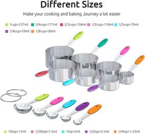 img 3 attached to 🥄 U-Taste 12 Piece Stainless Steel Measuring Cups and Spoons Set: 7 Cups & 5 Spoons in 18/8 Stainless Steel