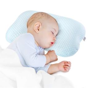 img 4 attached to 👶 Bammax Baby Pillow for Newborns - Prevent Flat Head Syndrome, Soft Breathable Memory Foam Sleep Pillow for Infants, Head Support for 0-12 Month Babies, Blue