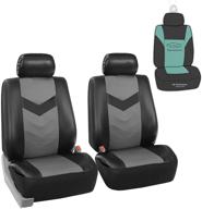 fh group pu021115 faux leather seat cover front set with gift - universal fit for trucks logo