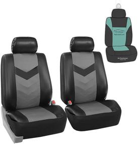 img 4 attached to FH Group PU021115 Faux Leather Seat Cover Front Set With Gift - Universal Fit For Trucks