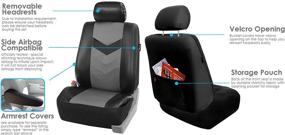 img 2 attached to FH Group PU021115 Faux Leather Seat Cover Front Set With Gift - Universal Fit For Trucks