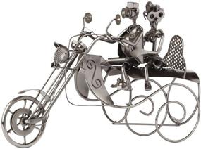 img 3 attached to 🏍️ Upscale Innovations: Motorcycle Couple Sculpture with Wine Rack and Table Top Stand, Including Wine Bottle Vacuum Stopper and Foil Cutter