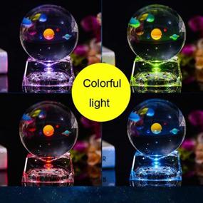 img 3 attached to 🌍 80mm Clear 3D Solar System Crystal Ball with LED Lamp Base - Best Gift for Kids, Physics Teachers, Girlfriends, Classmates, and Children