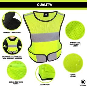 img 3 attached to 🏃 Stay Safe and Visible with HiVisible Reflective Vest - Essential Reflective Running Gear for Night Running, Biking, and Walking!