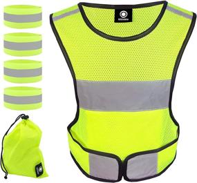 img 4 attached to 🏃 Stay Safe and Visible with HiVisible Reflective Vest - Essential Reflective Running Gear for Night Running, Biking, and Walking!