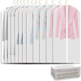 img 4 attached to 👕 12 Pack Clear Garment Bags for Closet Storage, Hanging Clothes Organizer with Zipper, Refrze Garment Covers 24" x 40" / 12 Pack