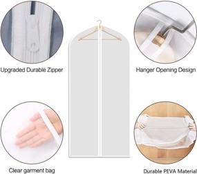 img 3 attached to 👕 12 Pack Clear Garment Bags for Closet Storage, Hanging Clothes Organizer with Zipper, Refrze Garment Covers 24" x 40" / 12 Pack