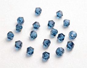 img 1 attached to 💎 200pcs Authentic Preciosa Bicone Crystal Beads 3mm (0.12 Inch) Small Montana - Swarovski Crystals Compatible 5301/5328